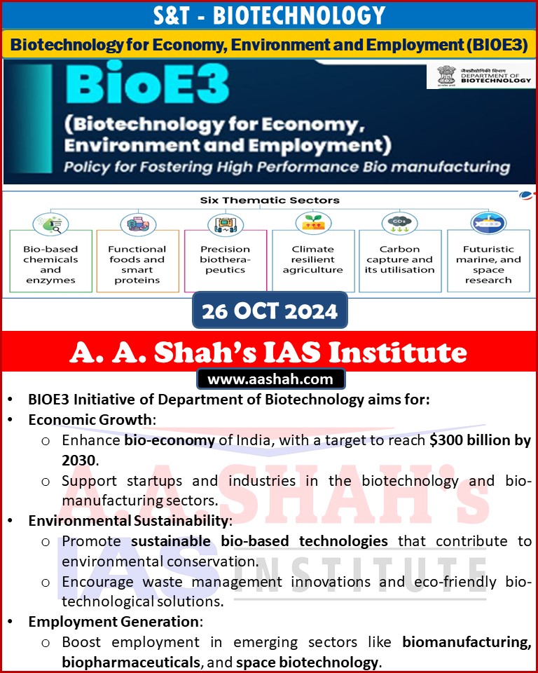 Biotechnology for Economy, Environment and Employment (BIOE3)